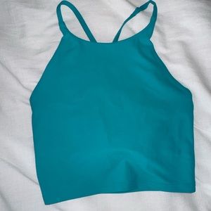 Teal long sports bra